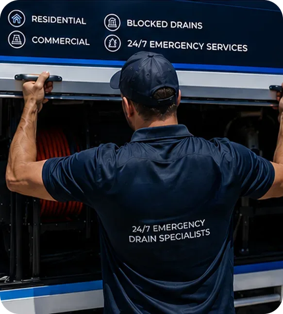 A licensed Richmond plumber at the service van
